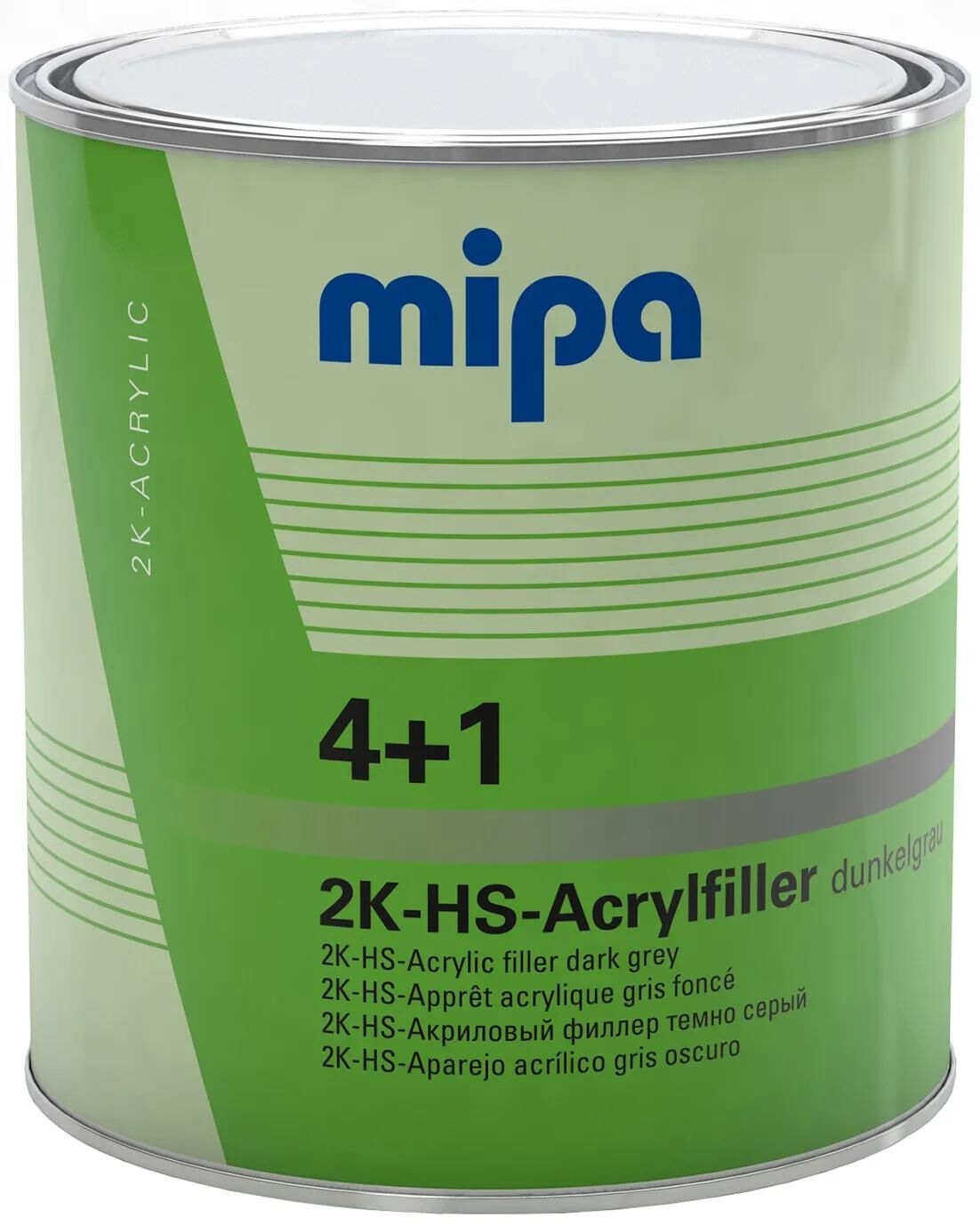 Mipa grundierfiller 4+1 acrylfiller hs 4+1 acrylic filter hs 3l dark gray