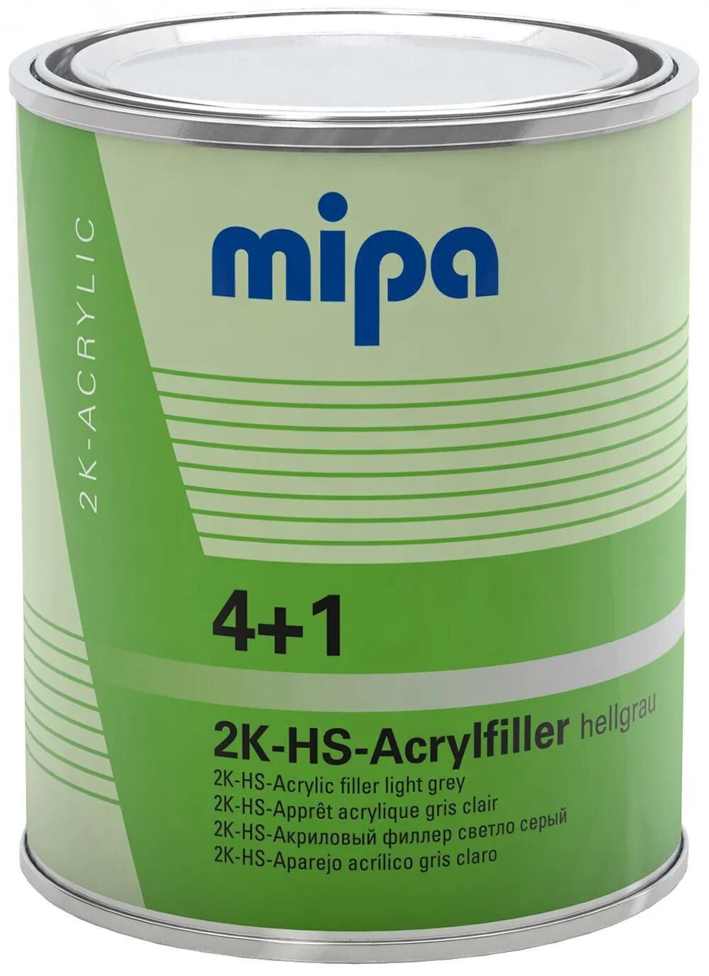 Mipa grundierfiller 4+1 acrylfiller hs 4+1 acrylic filter hs 1l light gray