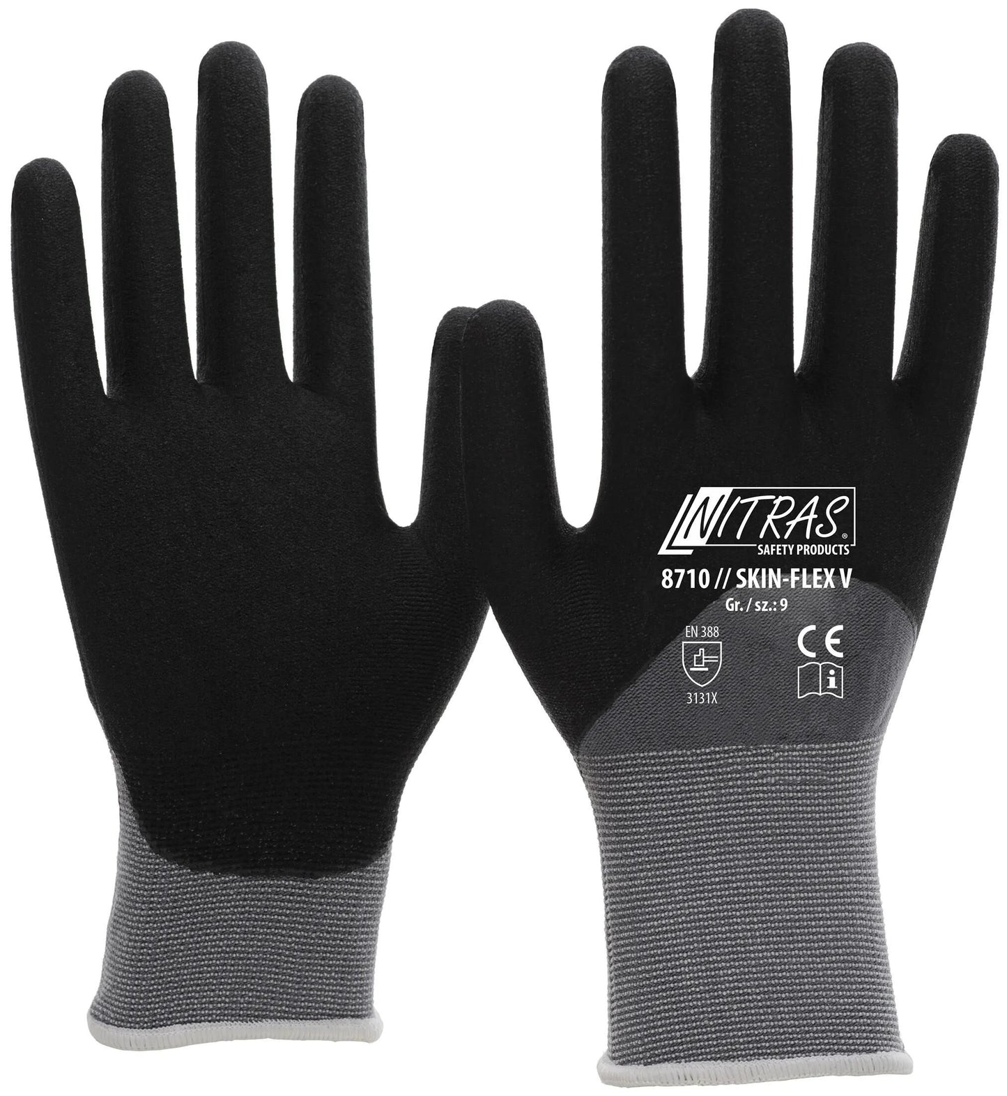 NITRAS SAFETY feinstrickhandschuh skin flex v glove size 7 skin flex v
