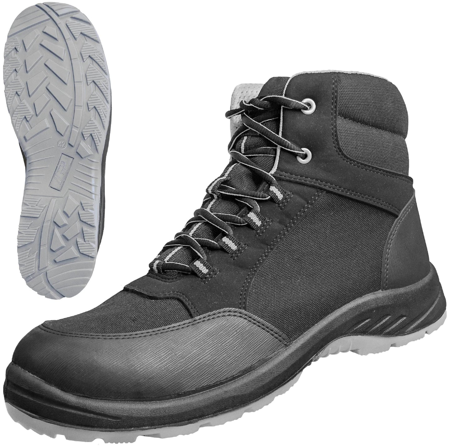 NITRAS SAFETY stiefel solid step mid safety boots gr. 46 solid step mid gray