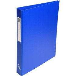 Ringbanden Exacompta karton PP 26x32cm rugbreedte 4cm blauw 4-rings D-mechanisme