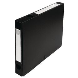 Documentenmap Exacompta PP 32x24cm Rb 40mm zwart drukknop grijpring eitkethouder