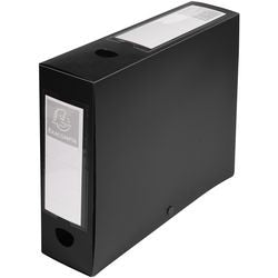 Documentenmap Exacompta PP 32x24cm Rb 80mm zwart drukknop grijpring eitkethouder