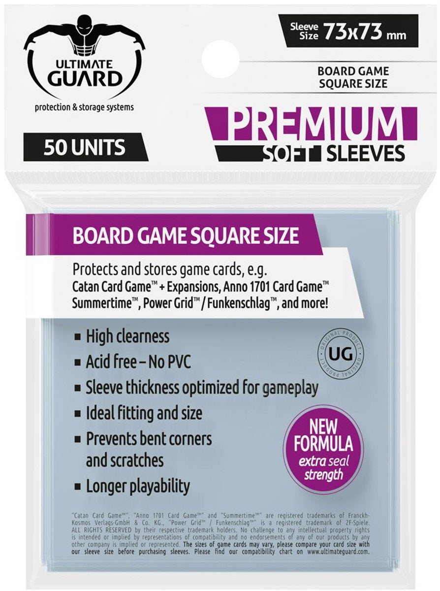 Ultimate Guard board game sleeves (50) - square card sleeves for board game cards