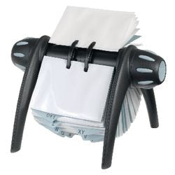 Visitekaarthouder Durable Visifix Flip roterend A-Z register grijs-blauw