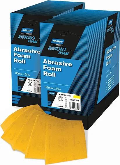 NORTON schleifbogen rotolo foam sanding roll 115mmx25m p400