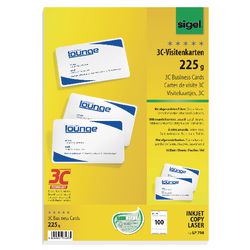 Sigel Visitekaartjes lp798 85x55mm 225g m2 ultrawit afgeronde hoeken