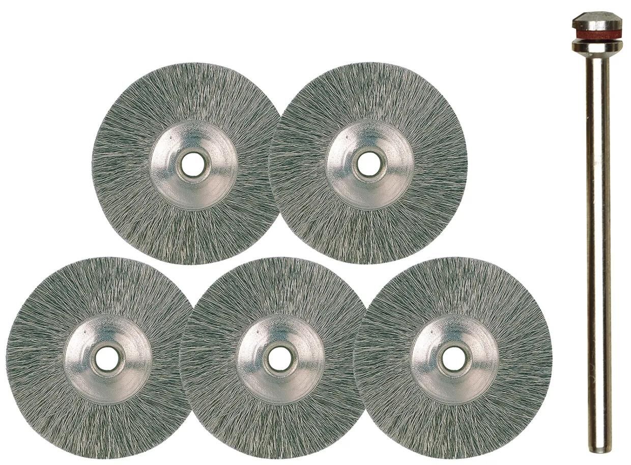 PROXXON stahldrahtrundbürstensatz stainless steel round bru d=22mm 5 pcs.