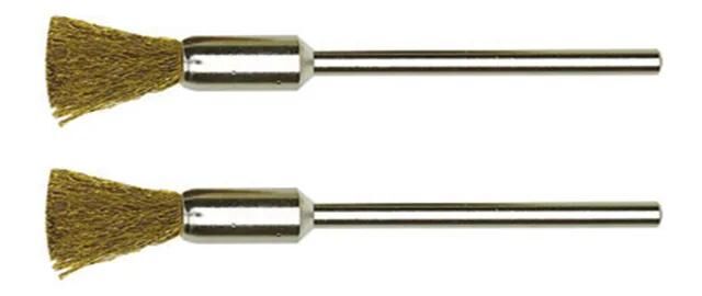 PROXXON topfbürste brushes w.shaft 2pcs d=8mm brass