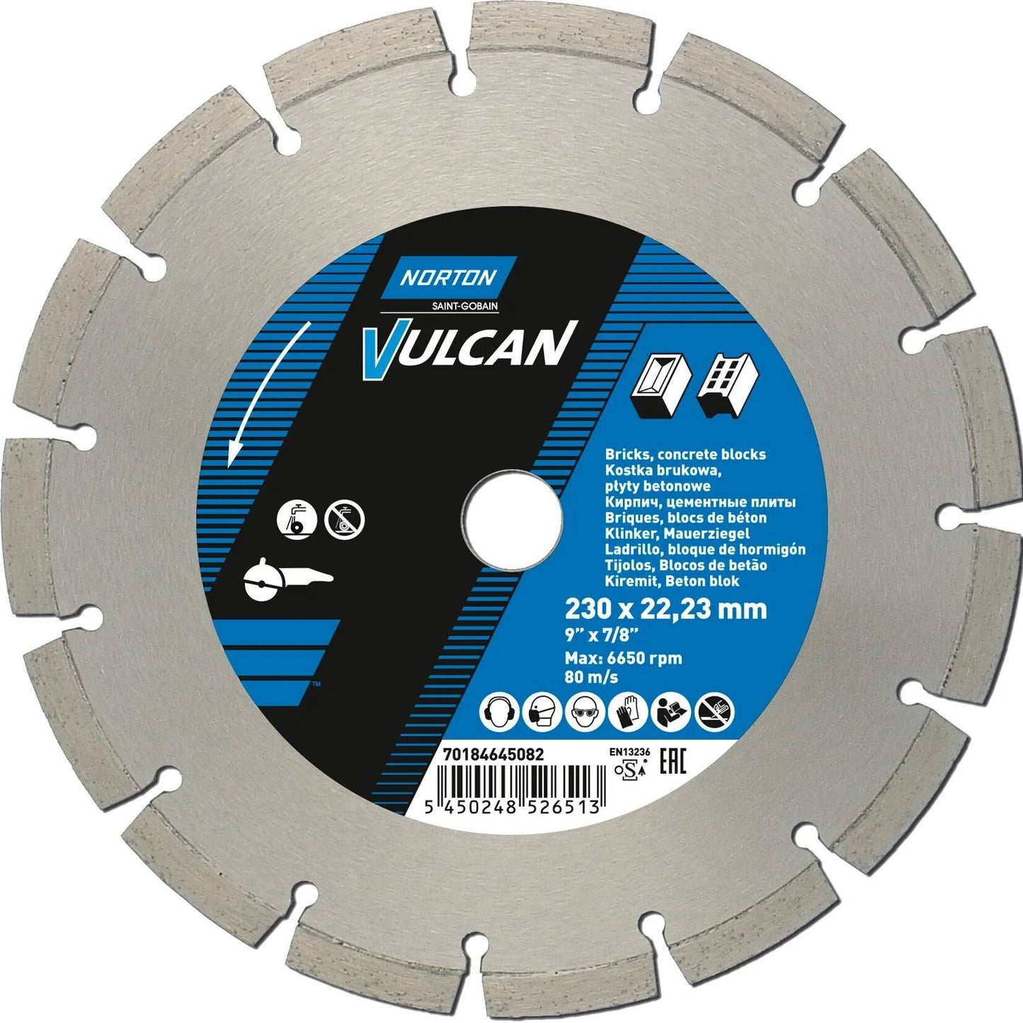 NORTON trennscheibe vulcan universal diamond cutting discs 230x22.23 angle grinder