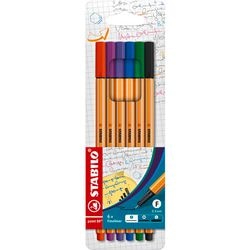 STABILO point 88 - fineliner - set met 6 stuks