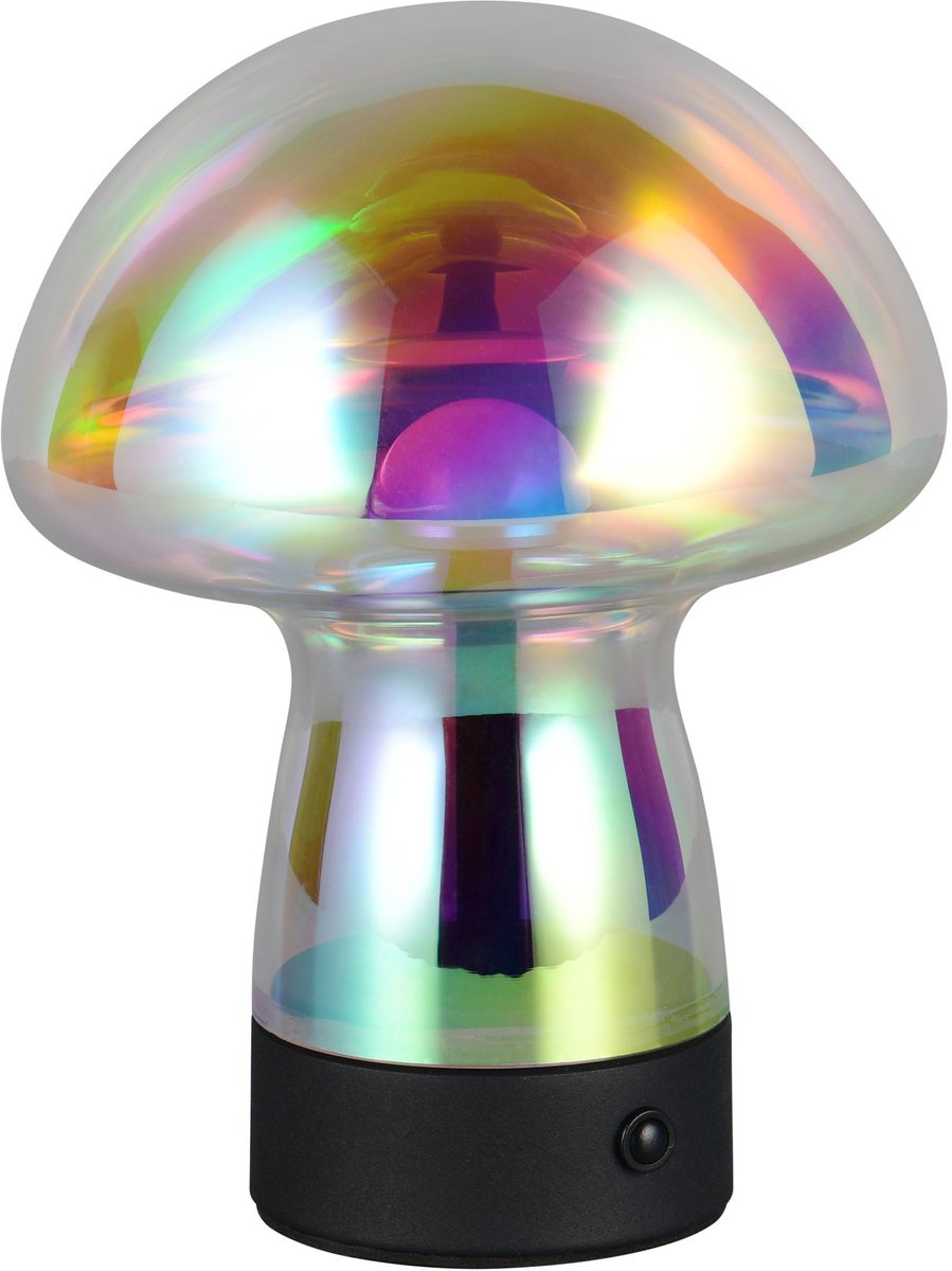RL LIVE YOUR LIGHT Reality dooley - tafellamp - transparant iriserend - incl. 1x smd 1,5 w - 4-stappen touch - usb-aansluiting - oplaadbaar - snoerloos