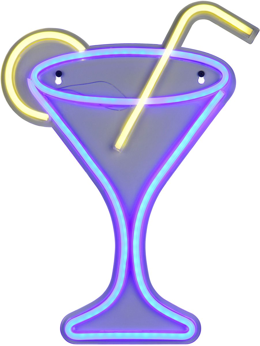 RL LIVE YOUR LIGHT Reality cheers - wandlamp - transparant helder - incl. 1x smd 5 w - snoerschakelaar - wandmontage - usb-c aansluiting