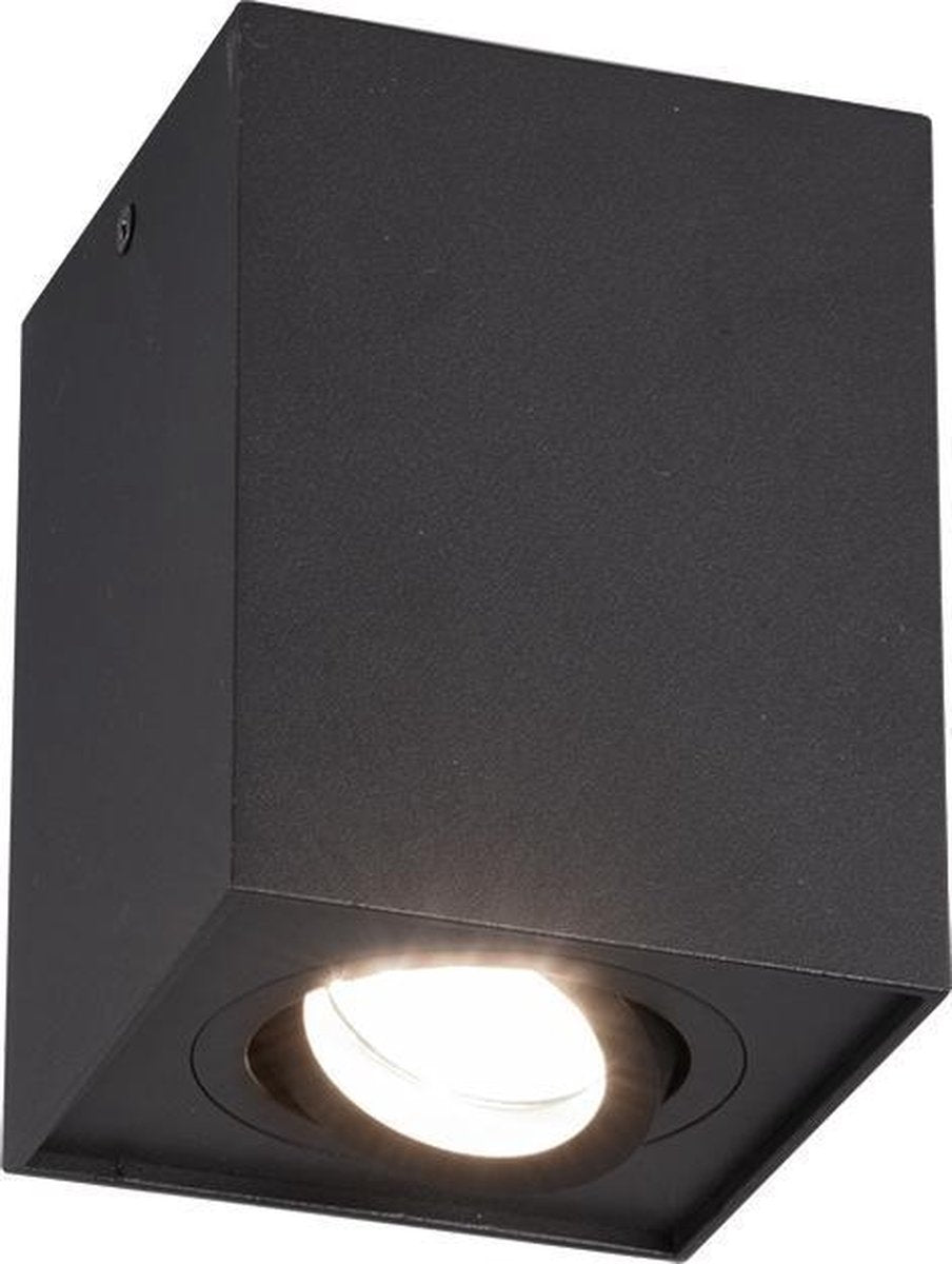 TRIO biscuit - plafondlamp - zwart mat - excl. 1x gu10 35w