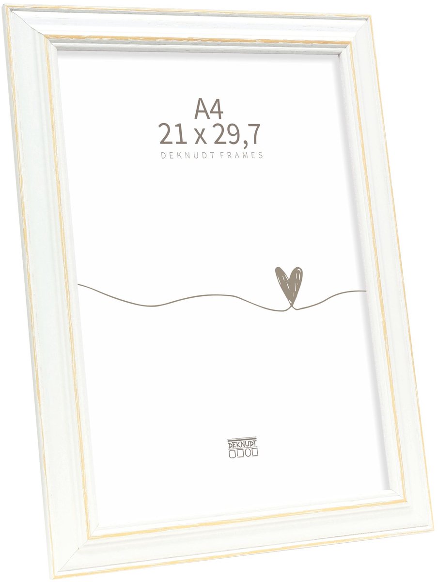 Deknudt Frames fotolijst s221h1 - wit met naturel accent - 21x29,7cm