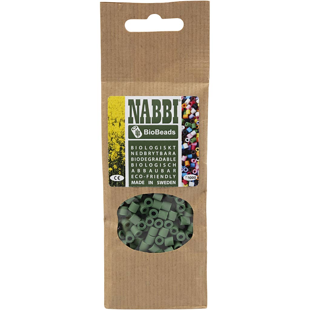 Creativ Company Https: www.cchobby.nl biobeads-van-nabbi-afm-5x5-mm-gatgrootte-2-5-mm-medium-donkergroen-1000-stuk-1-doos