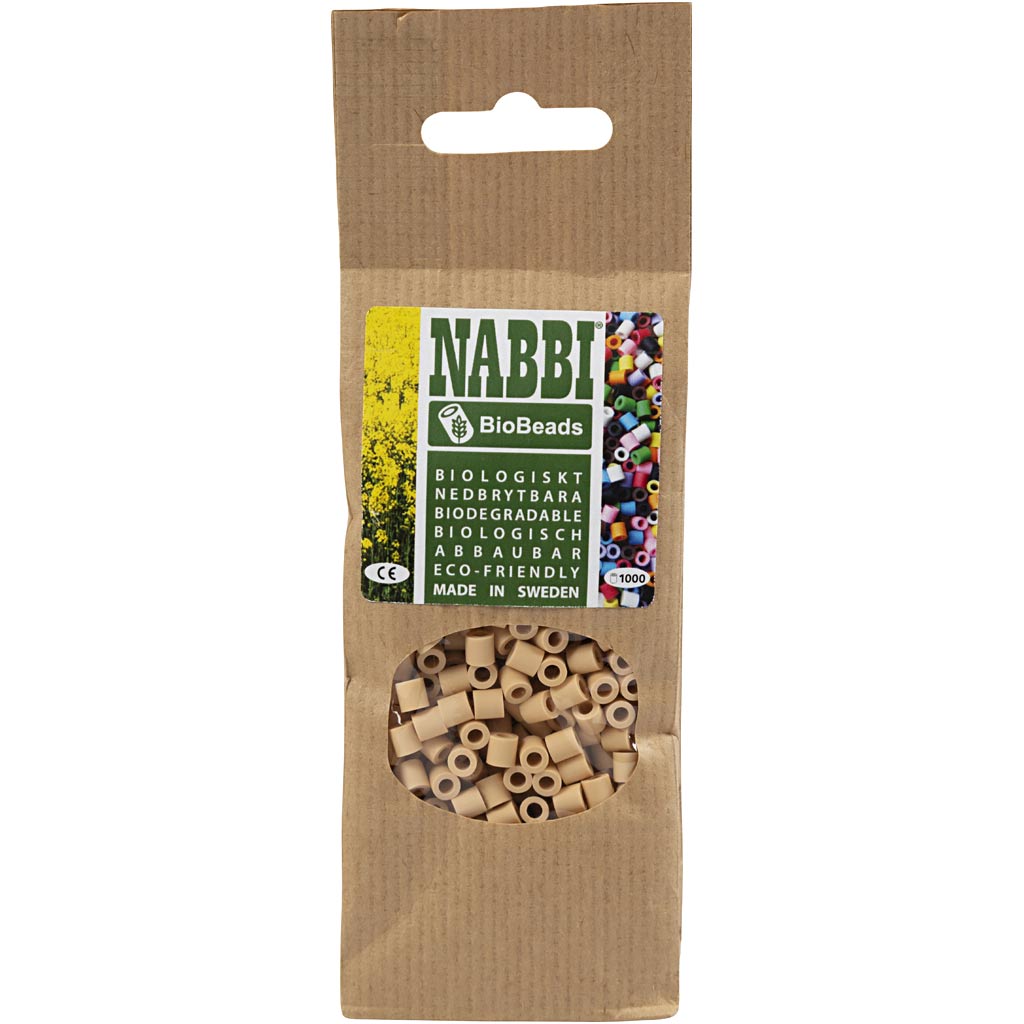 Creativ Company Https: www.cchobby.nl biobeads-van-nabbi-afm-5x5-mm-gatgrootte-2-5-mm-medium-creme-1000-stuk-1-doos