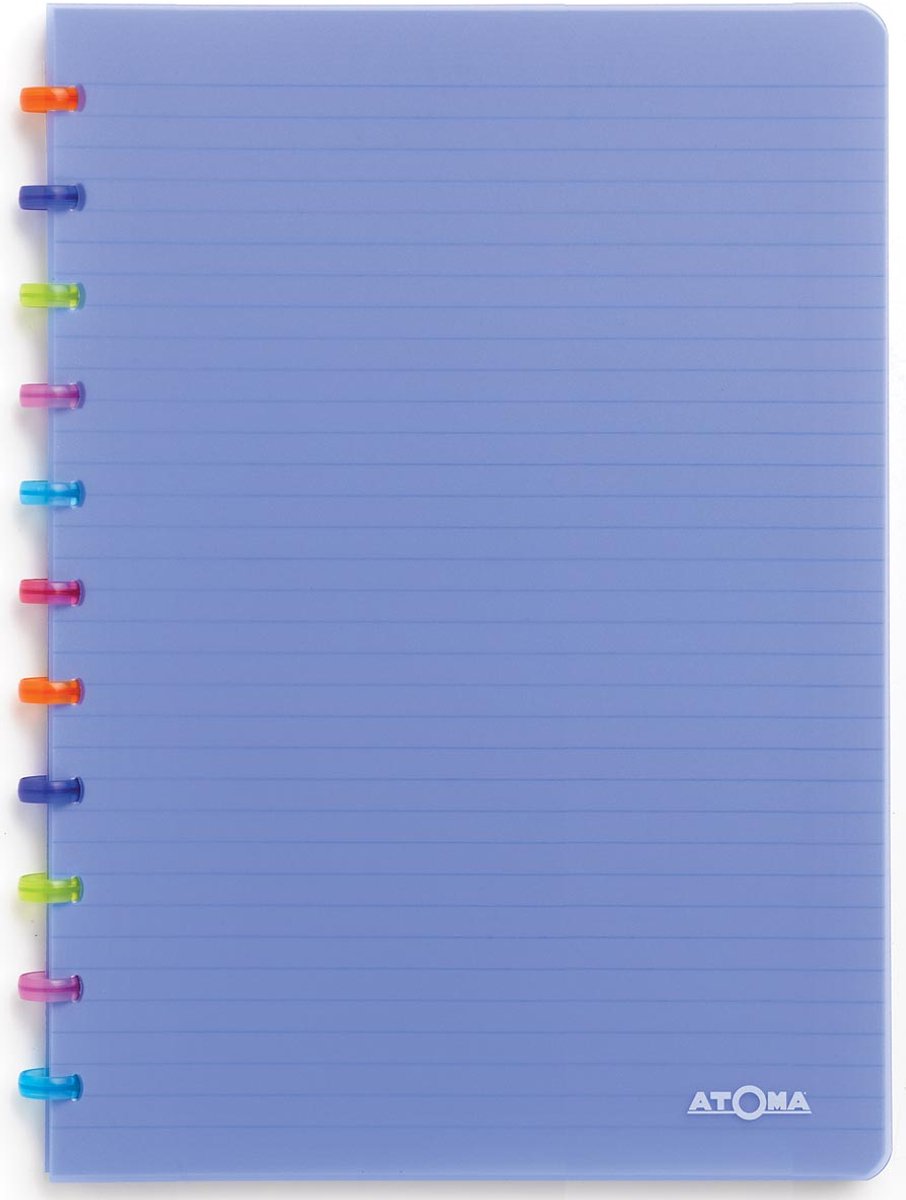 Atoma Atome tutty frutti schrift - a4 - 144 pagina's - gelinieerd - transparant blauw