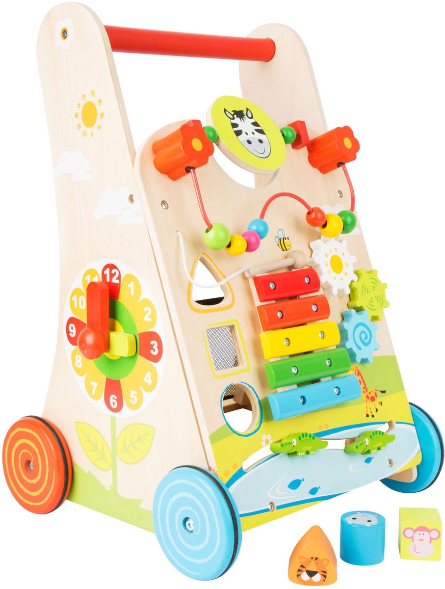 Small Foot - houten baby walker loopwagen kleurrijk