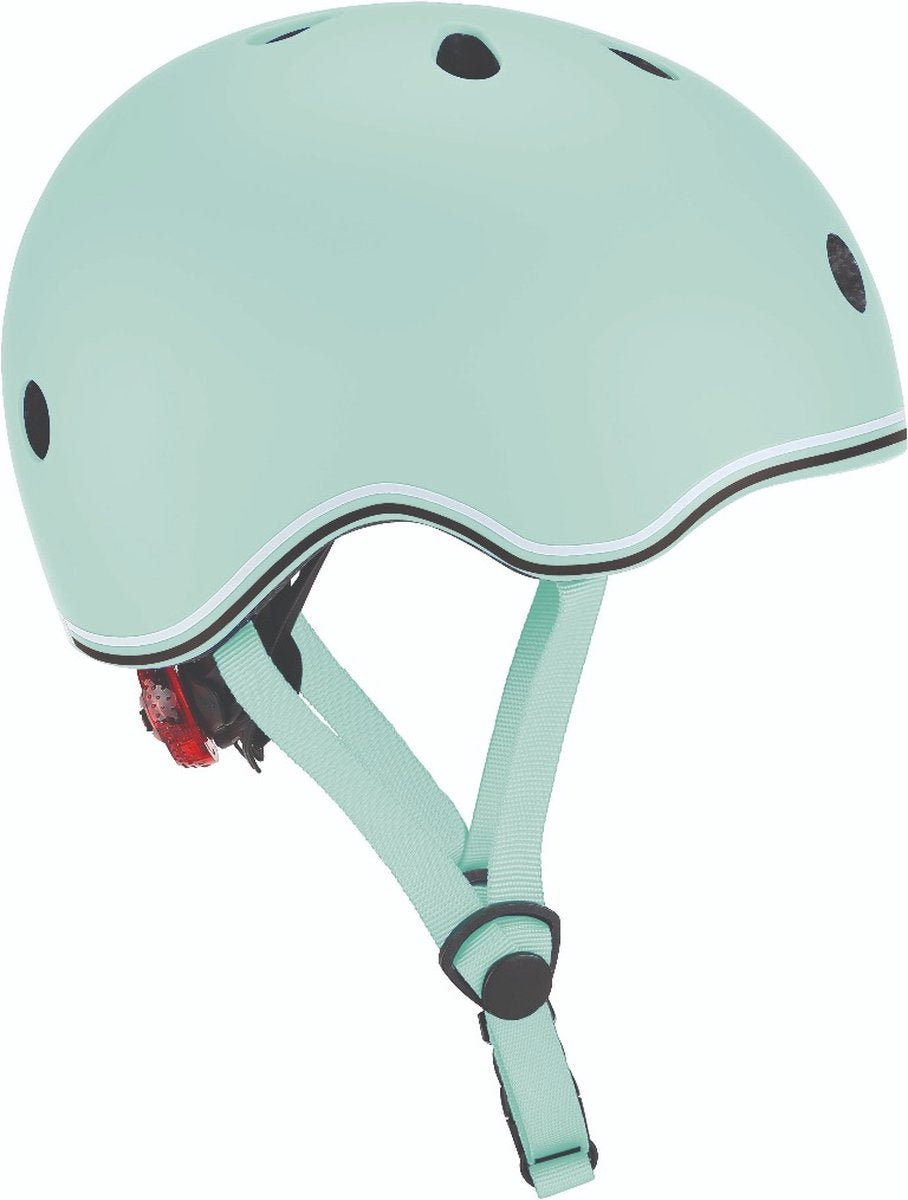 Globber Kinderhelm - go up - pastel groen - verstelbaar 45-51cm - met verlichting - sterke polycarbonaat buitenschaal