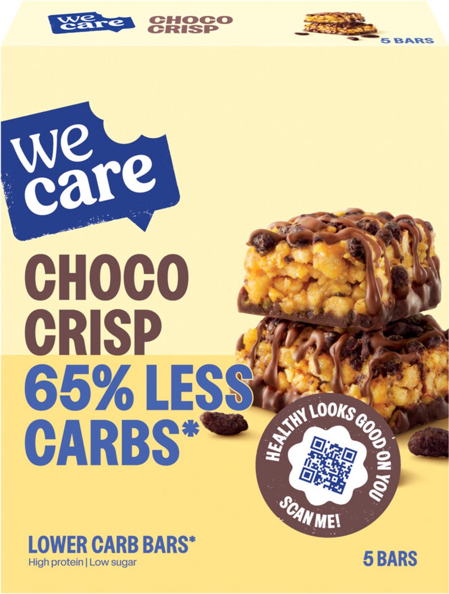 WeCare - lower carb - bar - choco crisp - 5 x 30 gr