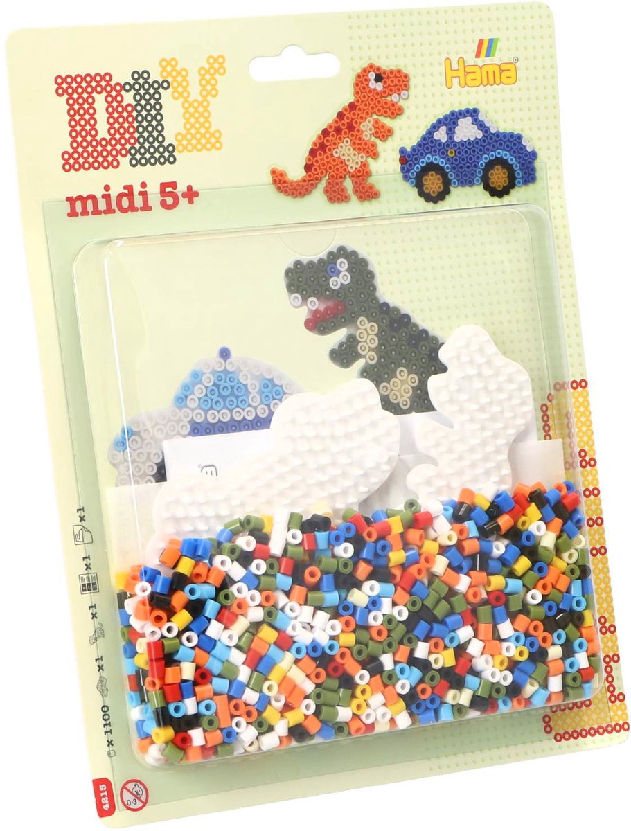 Merkloos Sans Marque Hama strijkkralen dino – 1100 stuks
