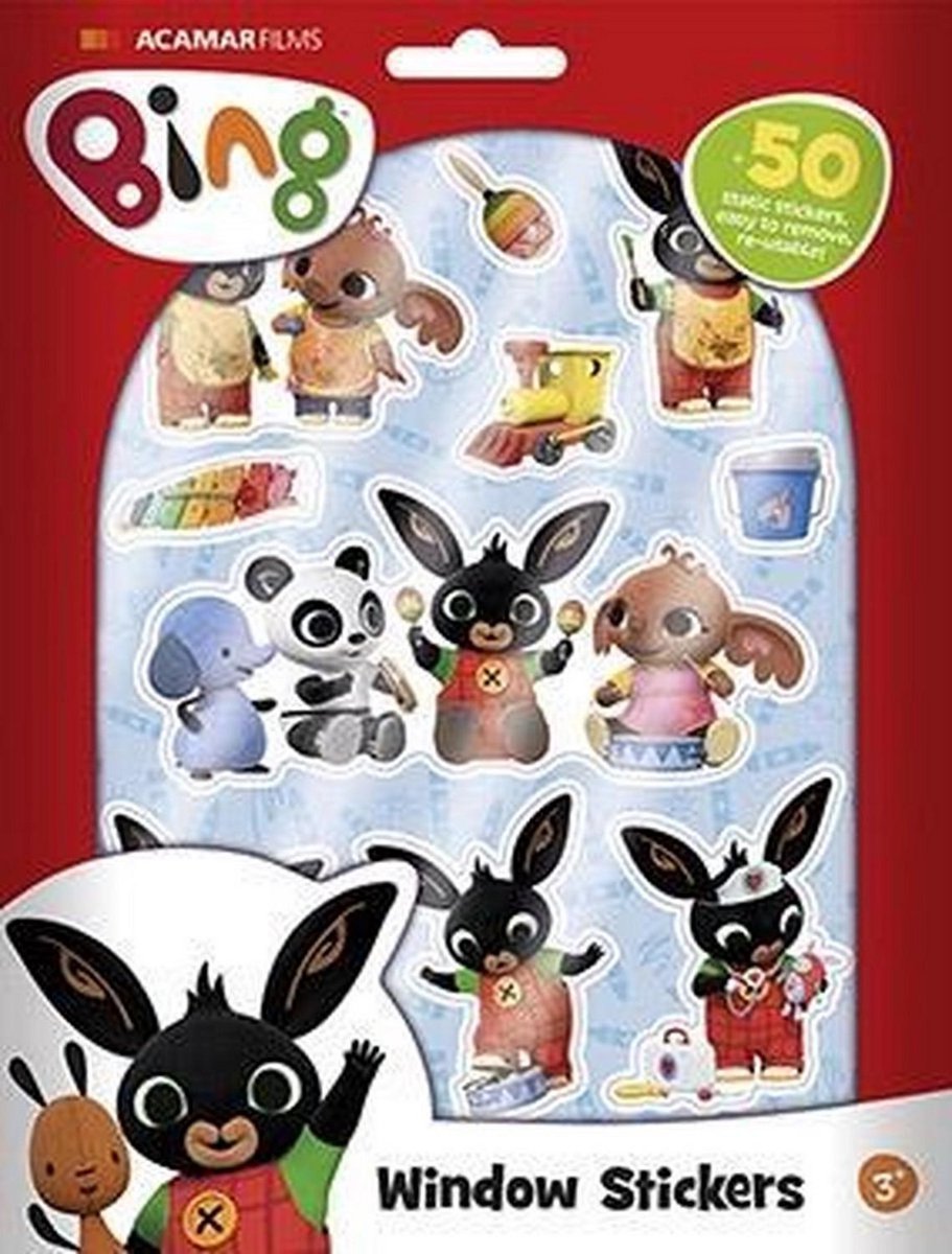 Totum Bing raamstickers, niet permanente verplaatsbare stickers met speelachtergrond - educatief speelgoed junior vanaf 3 jaar - bambolino toys