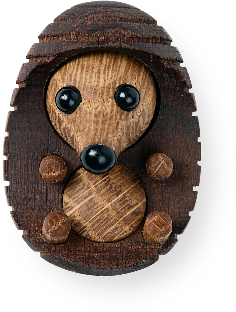 Spring Copenhagen wooden figure animal hedgehog stick” miniature 10g h2.6xw2.9xl3.9cm (made in vietnam) speelgoedfiguur kinderen en volwassenen