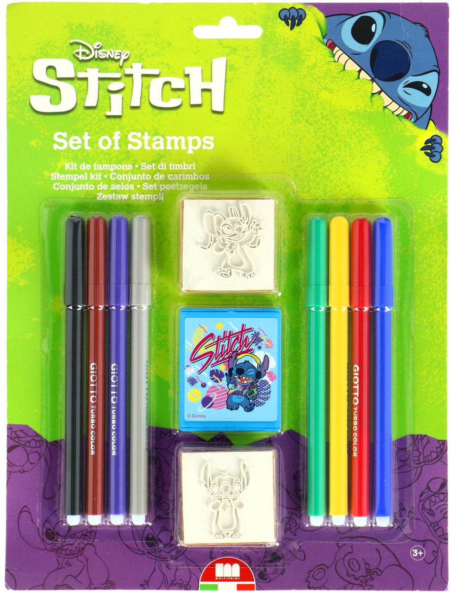 Multiprint Stitch stempelset creatieve speelgoedset 11-delig multicolor.