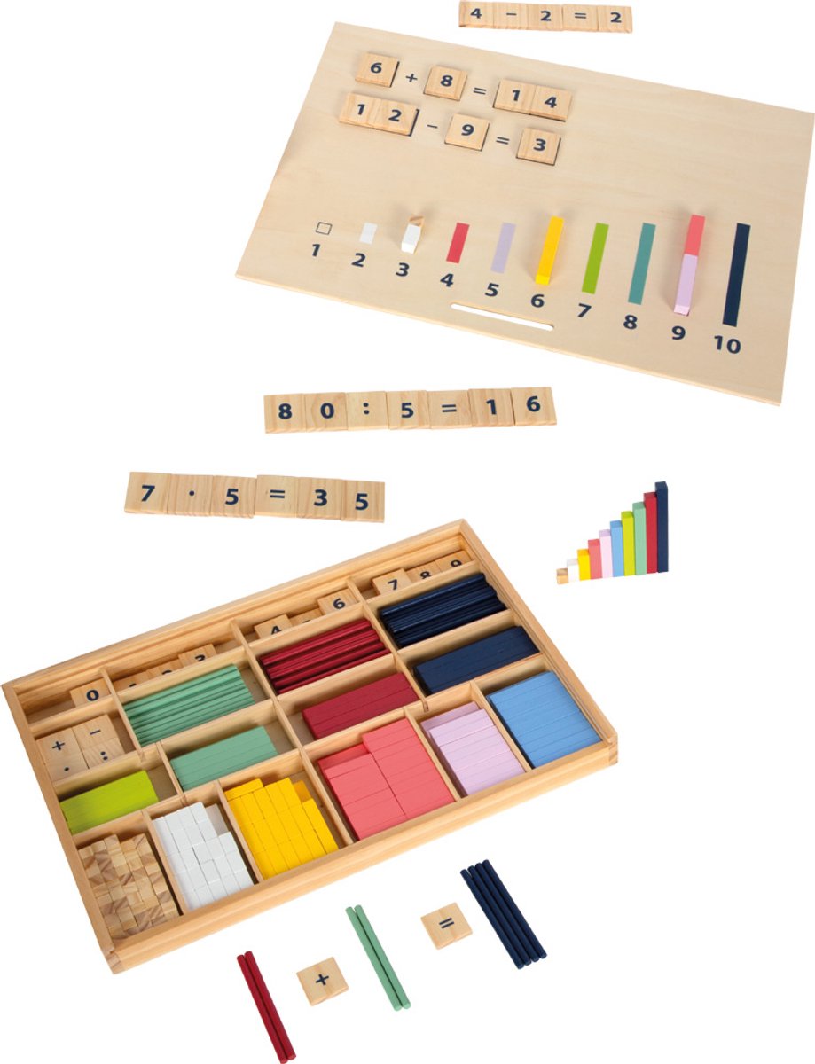 Small Foot - houten leerbox met rekenstaven en rekenblokjes set