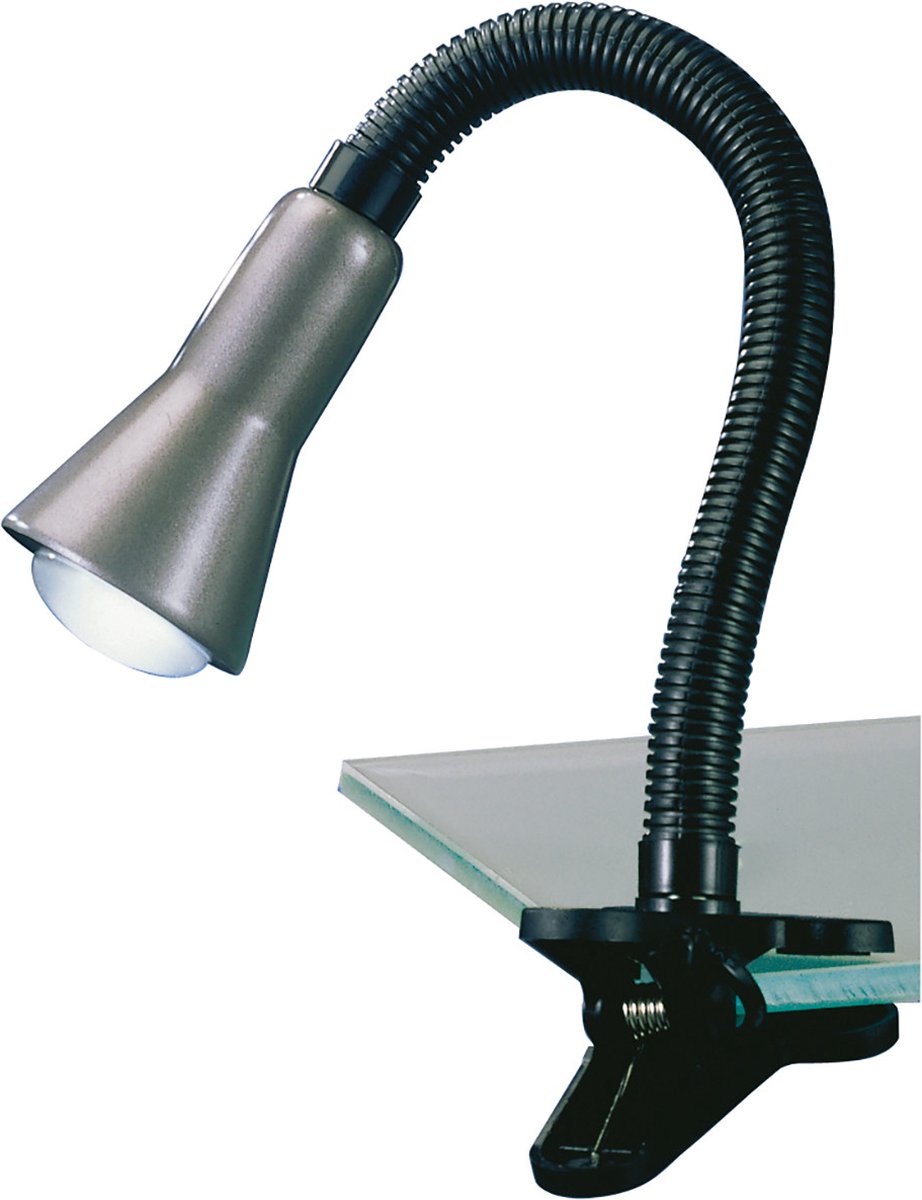 TRIO flexo - klemlicht - aluminium - excl. 1x e14 3,5 w - snoerschakelaar - flexibel - klemlamp