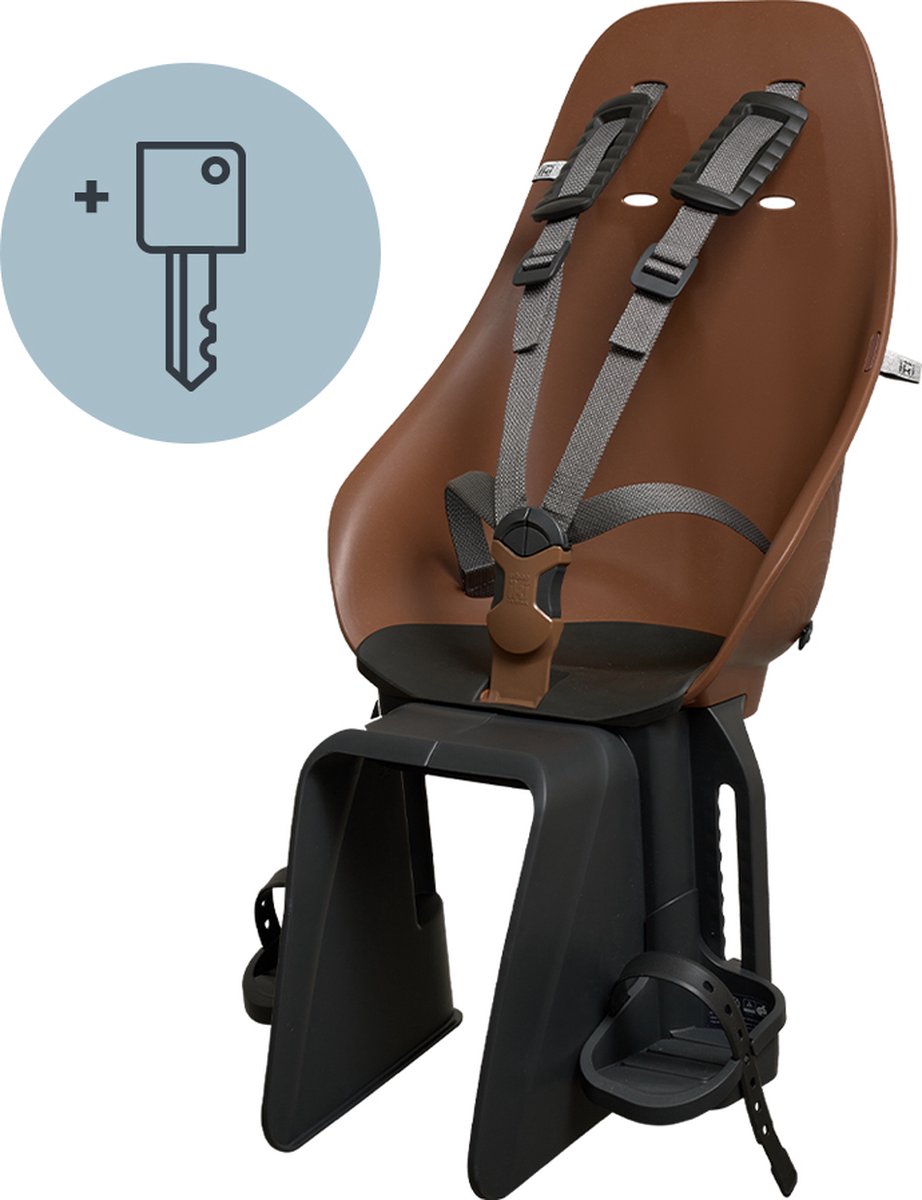 Urban Iki bio fietsstoeltje achter ta–ke dragermontage - haniwa brown bincho black