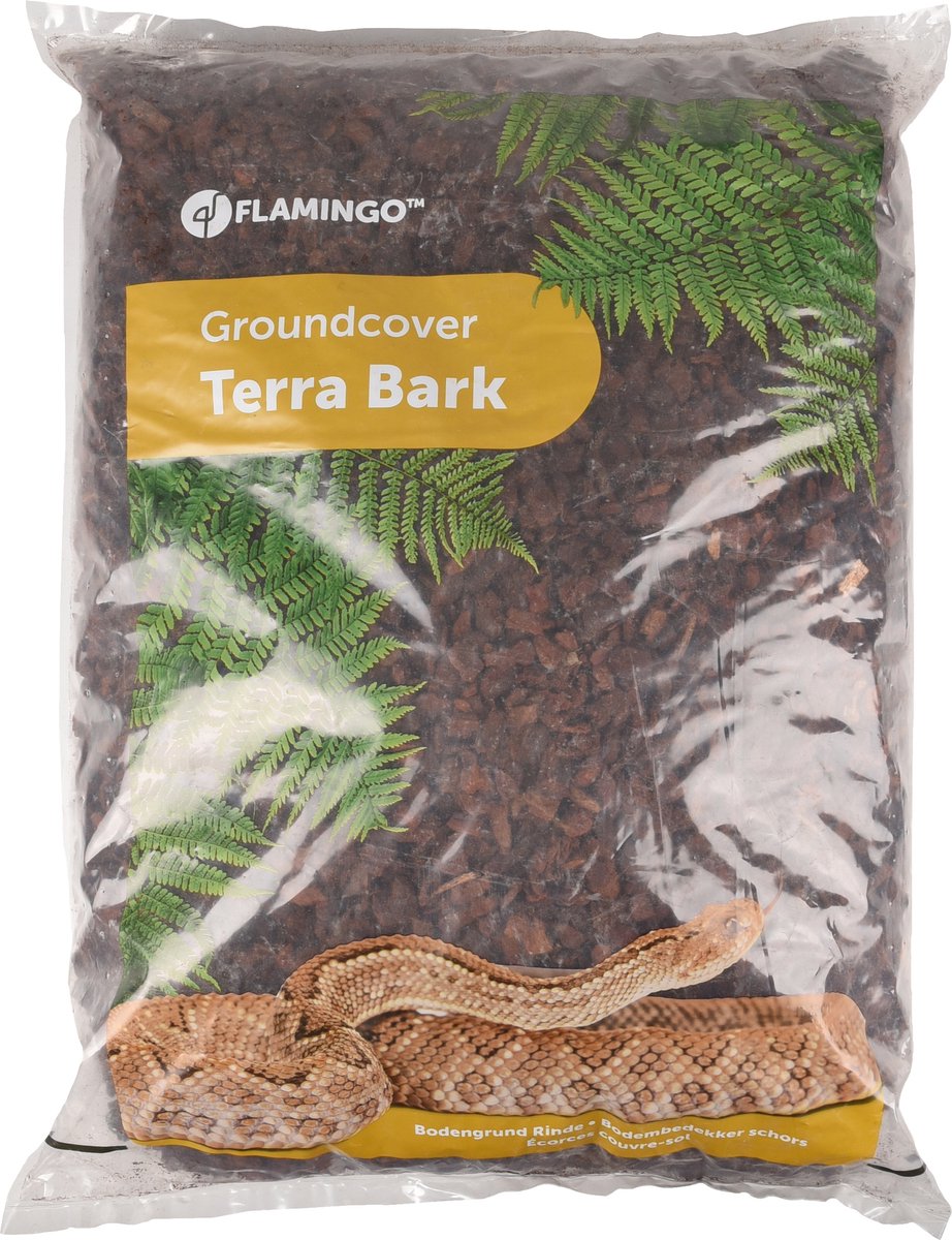 Flamingo Terrarium – bodemschors terra bark bruin 22l – natuurlijke schors voor reptielen zonder kleurstoffen