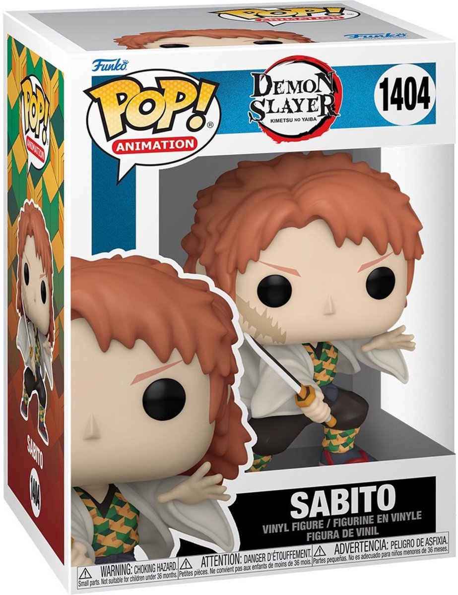 Funko Demon slayer sabito vinyl figuur nr. 1404 pop! meerkleurig