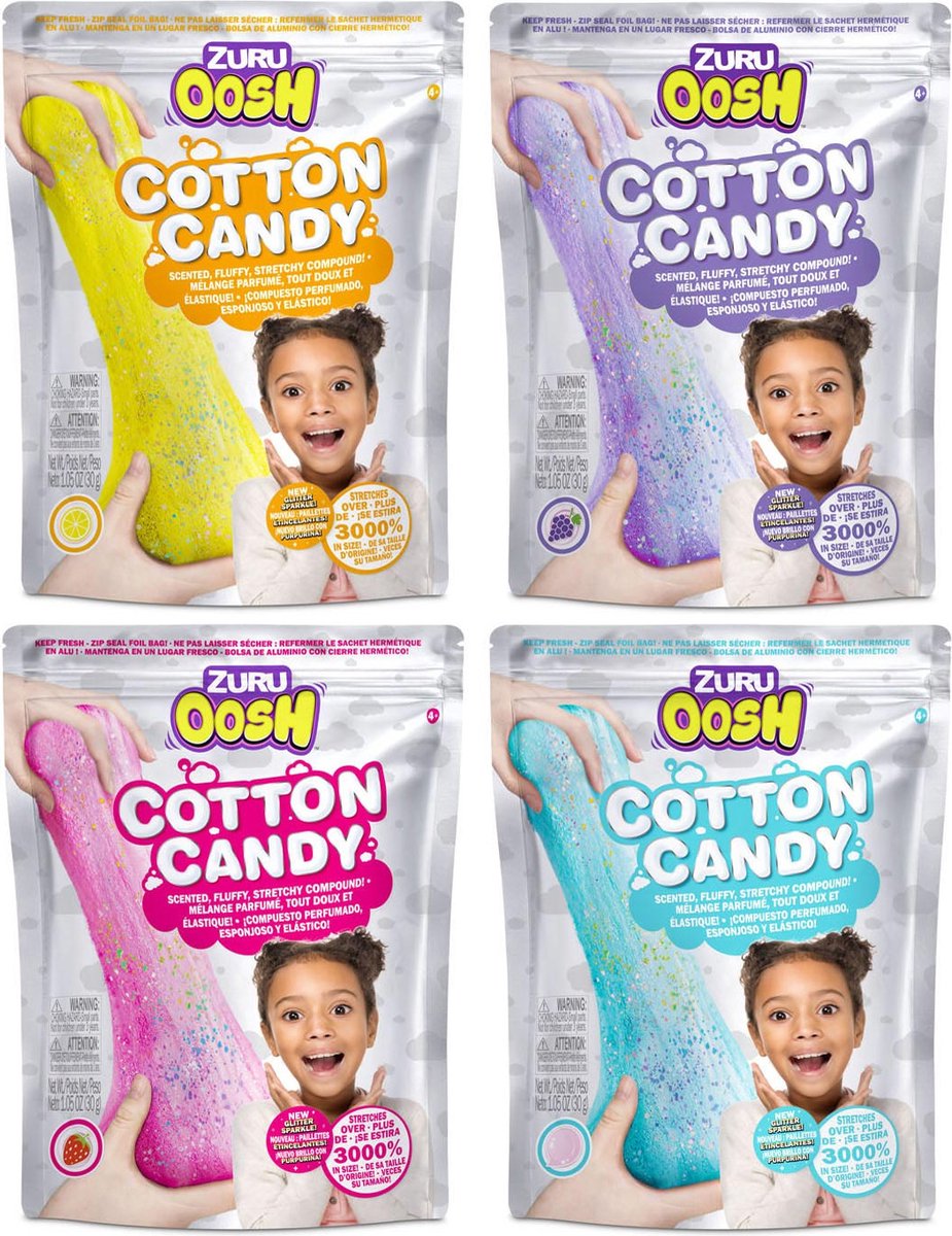 ZURU sensorisch speelgoed oosh cotton candy suikerspin multicolor 30g.