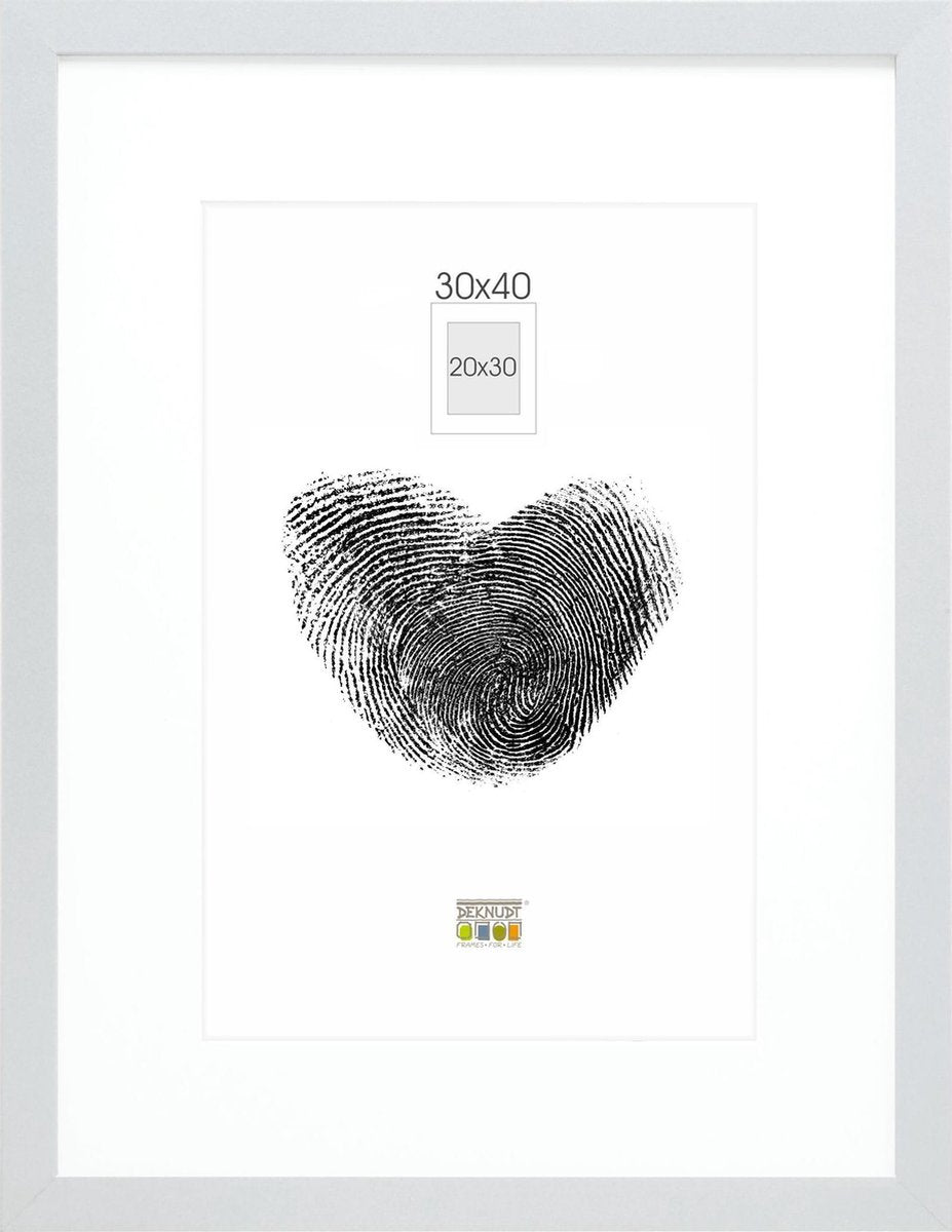 Deknudt Frames fotolijst - zilver met passe-partout - 20x30 30x40 cm