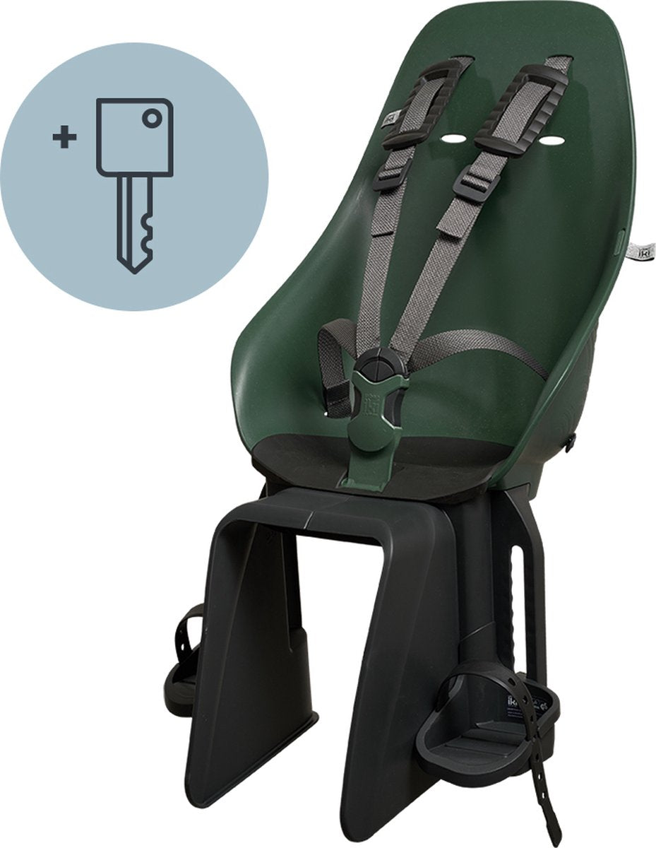 Urban Iki bio fietsstoeltje achter ta–ke dragermontage - mosu green bincho black