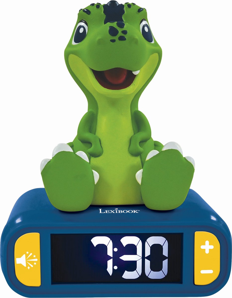 Lexibook Digitale wekker met 3d dinosaur nachtlampje en geluidseffecten