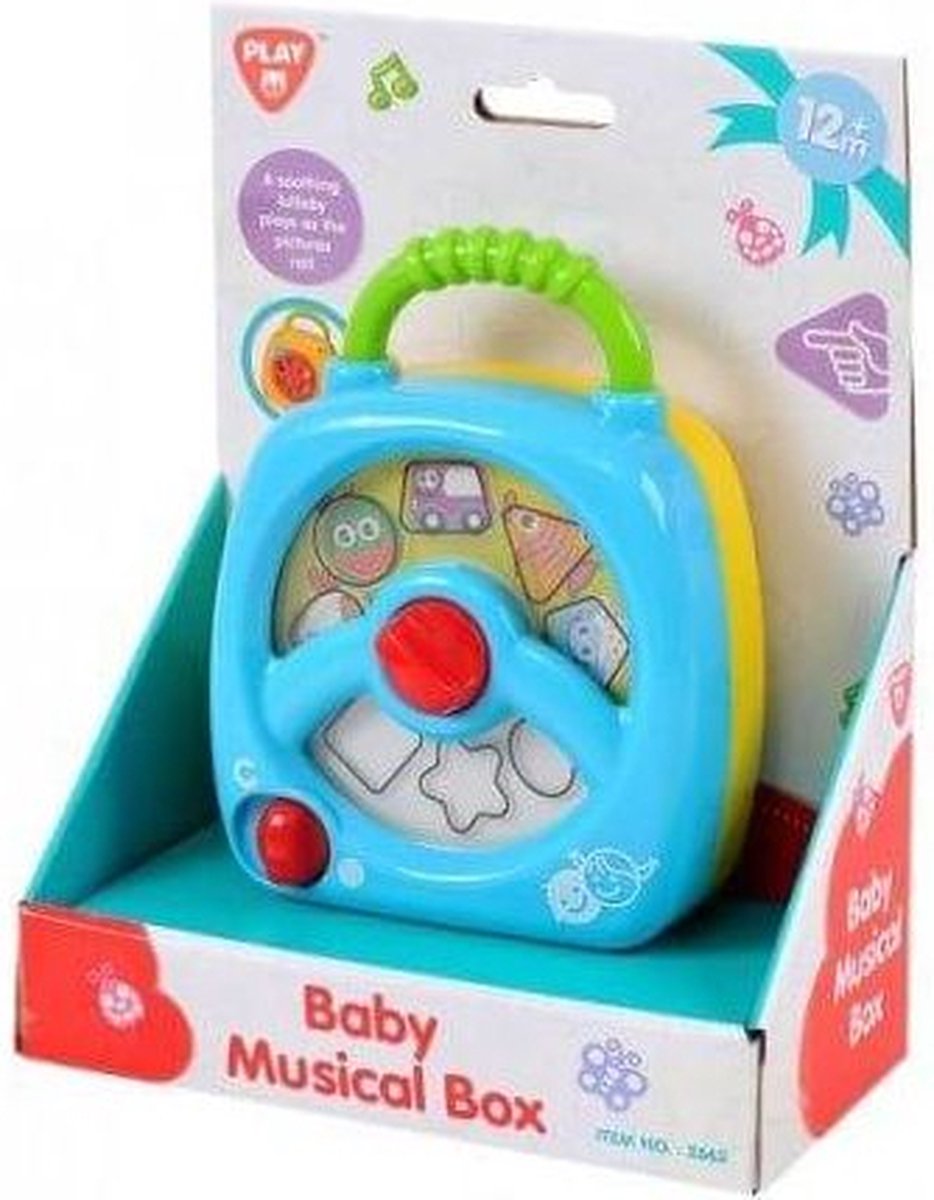 Playgo Play baby muziekdoosje kunststof met opwindmechanisme multikleuren.