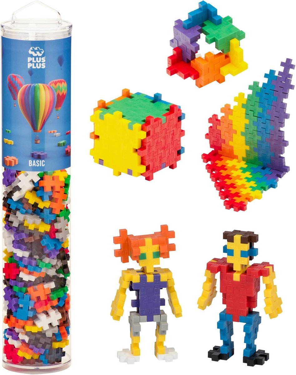Plus-Plus tube basic 240 delige bouwset - 4185 - bouwspeelgoed - constructiespeelgoed - set met bouwstenen - vanaf 5 jaar