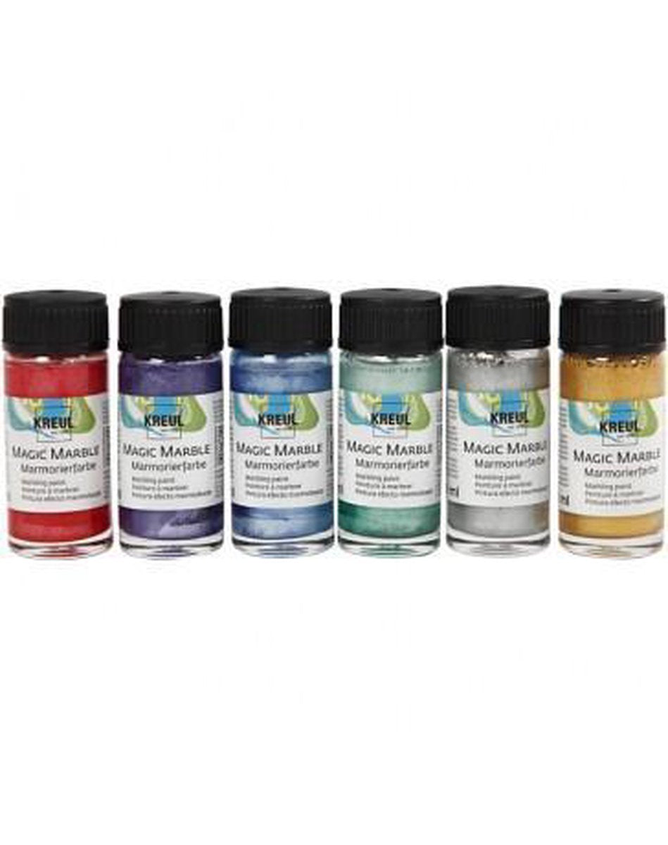Creativ Company Marmerverf - metallic kleuren, 6x20ml