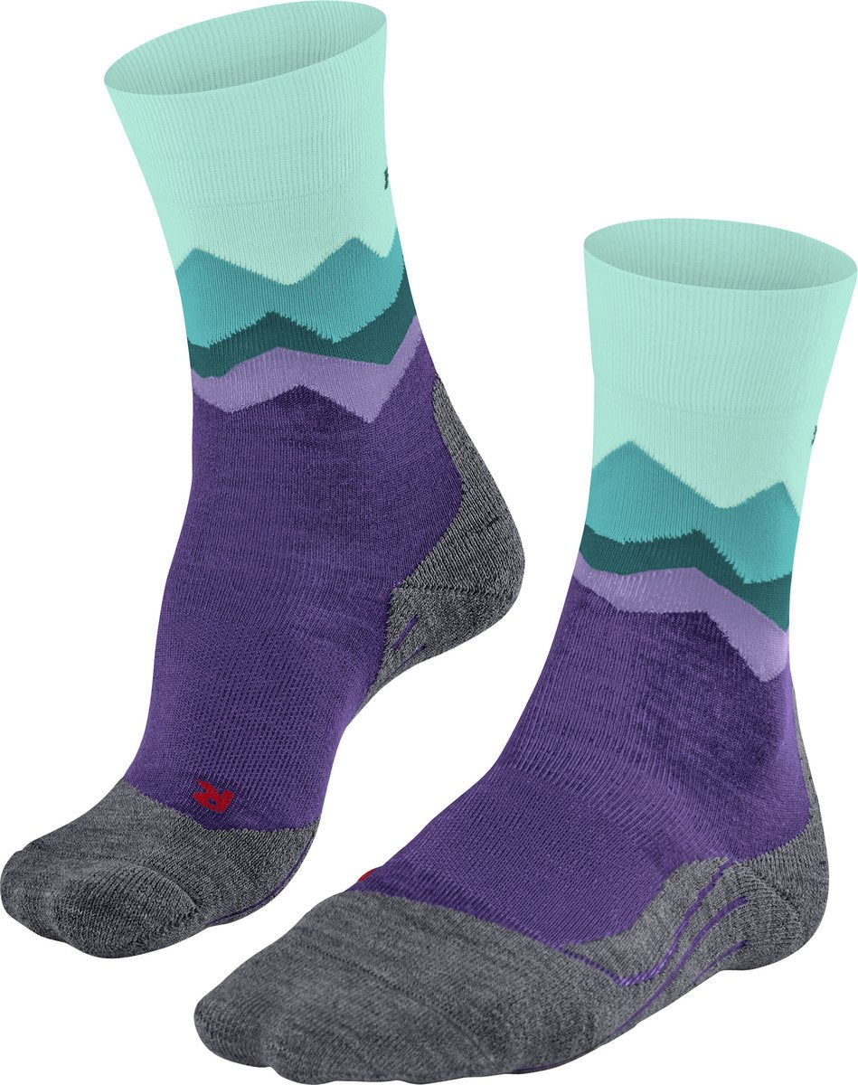 FALKE tk2 anti-blaar dik wol functioneel materiaal wandelsokken dames purper - maat 39-40
