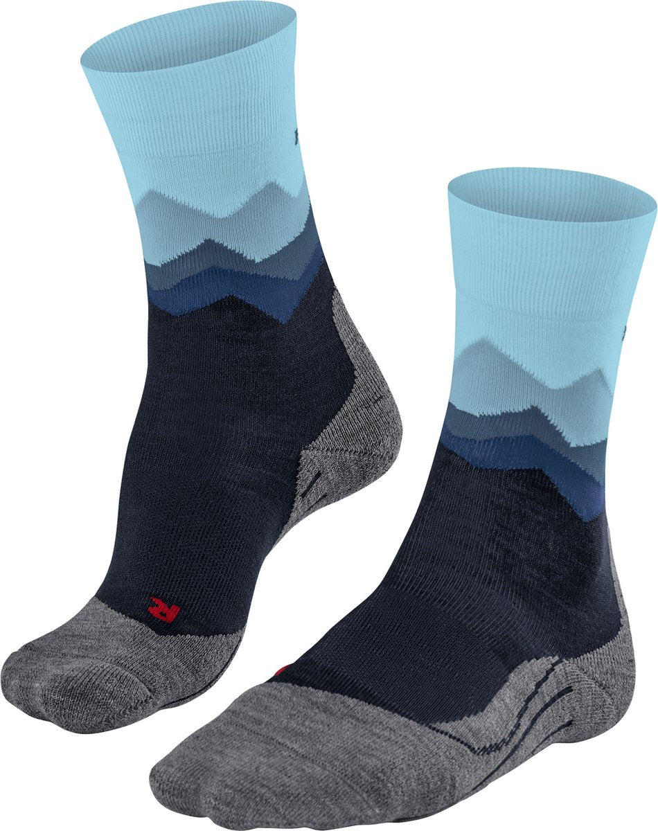FALKE tk2 anti-blaar dik wol functioneel materiaal wandelsokken dames blauw - maat 37-38