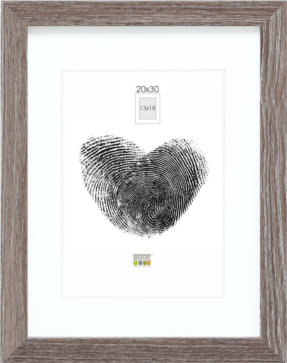 Deknudt Frames fotolijst - grijs met passe-partout - 13x18 20x30 cm