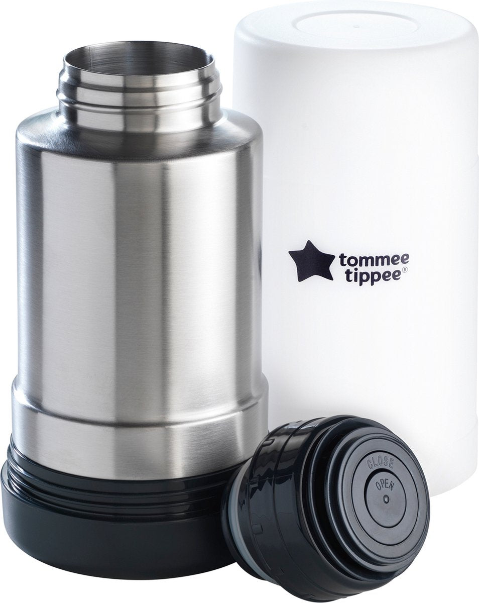 Tommee Tippee closer to nature - draagbare flessen en voedselverwarmer - ideaal voor op reis - thermisch geïsoleerd - roestvrij staal met lekvrij deksel