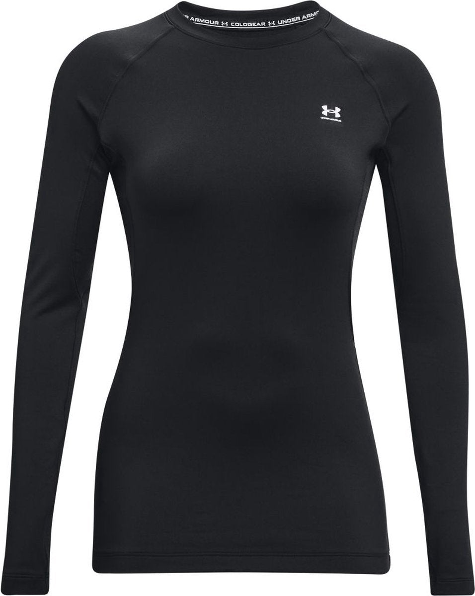 Under Armour ua cg authentics crew dames sporttrui - zwart - wit