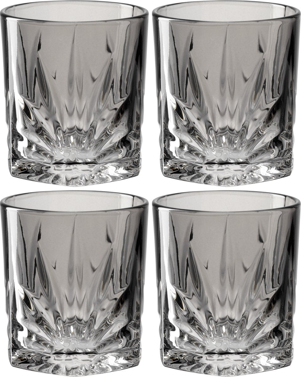 Leonardo Whiskeyglas 330ml grijs capri - set van 4