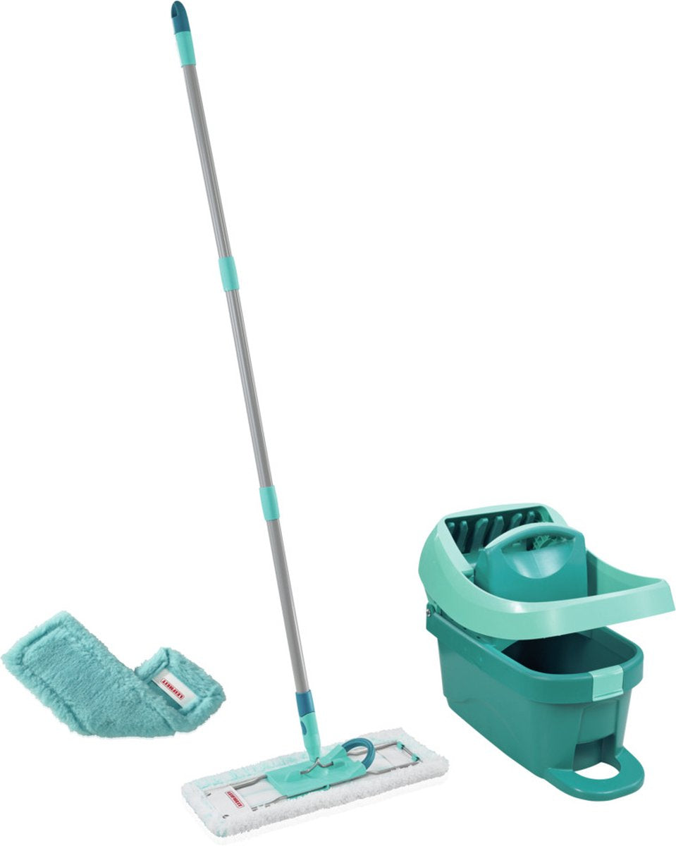 Leifheit profi xl compleet vloerwissysteem - met wieltjes - micro duo doek - extra static stofdoek - 42 cm wisbreedte