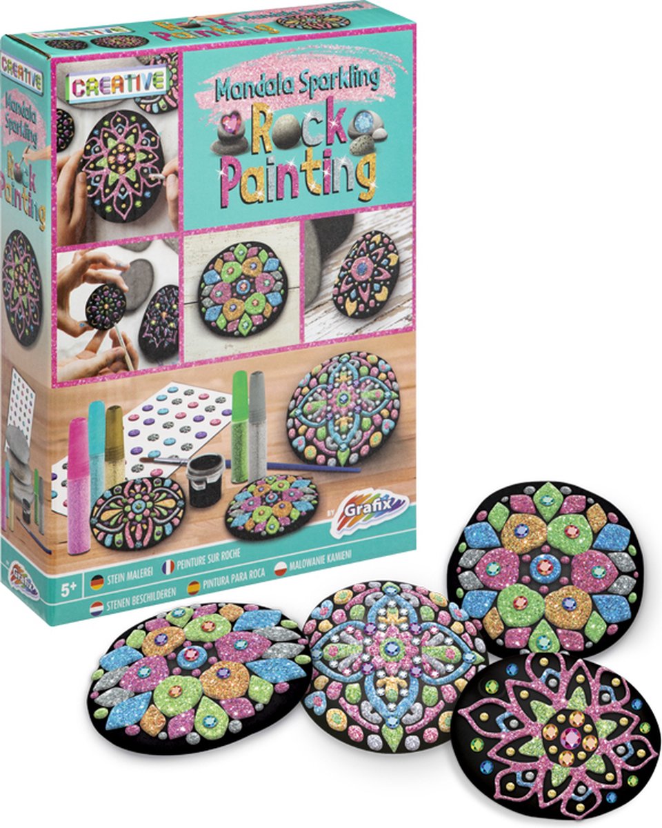 Grafix Stenen beschilderen mandala sparkling