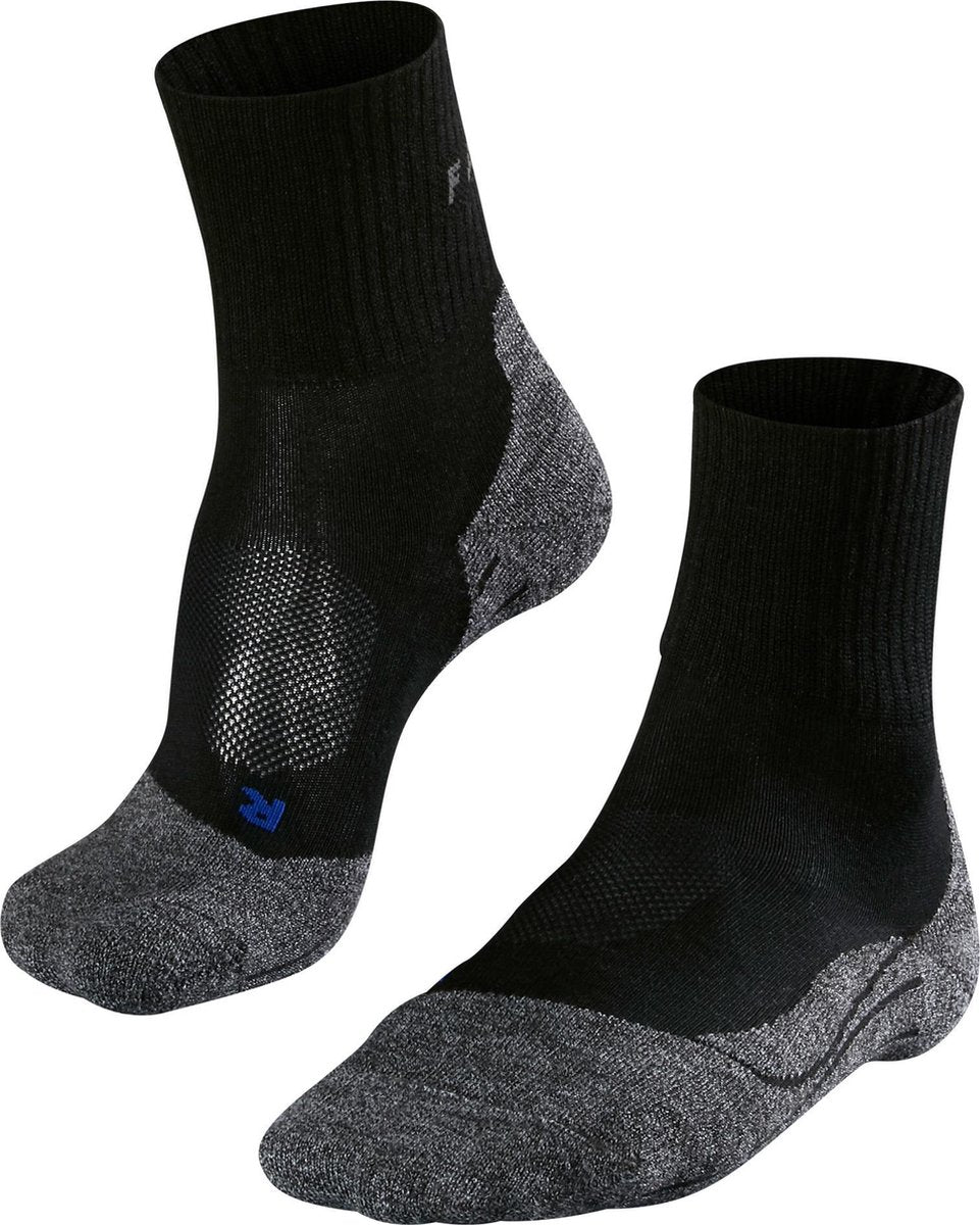 FALKE tk2 cool short anti-blaar dik lyocell functioneel materiaal wandelsokken heren zwart - maat 44-45